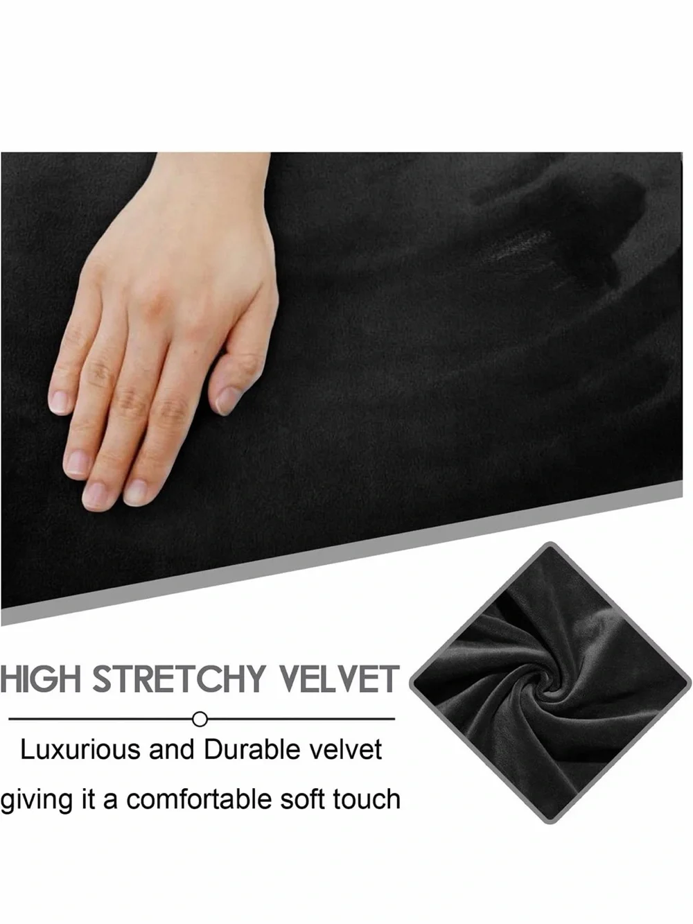 Stretch Reclining couch covers (Black, 5 seat covers)